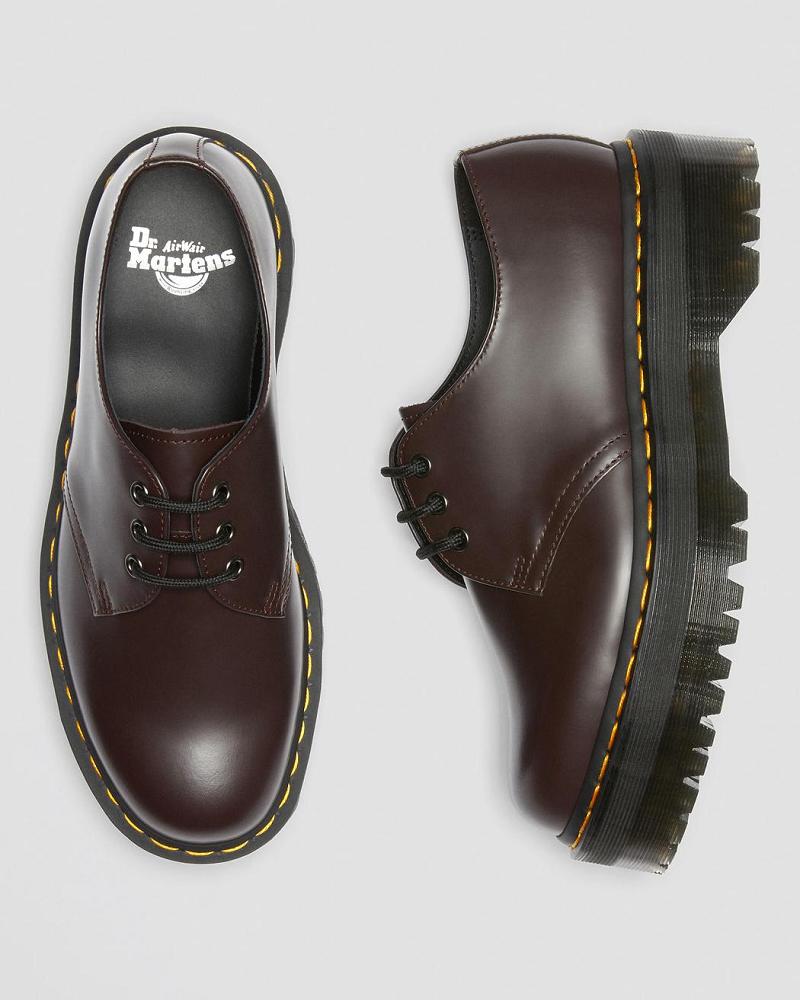 Men's Dr Martens 1461 Smooth Leather Platform Shoes Burgundy | AU 622GSO